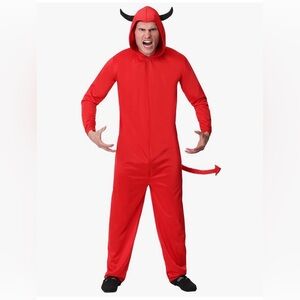 Adult Devil Jumpsuit Men's Costume